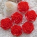 Resin Rose Flower Cabochon - 21mm - 12 pcs - Red