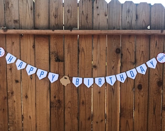 Baseball Birthday Banner, LA Dodgers Themed Birthday Banner