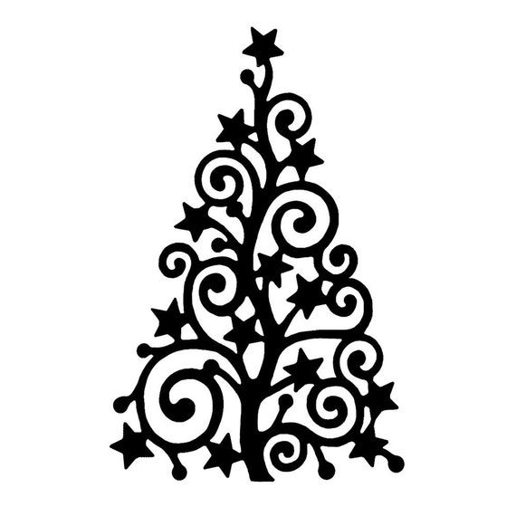 Holiday Tree Vinyl Decal Multiple colors and sizes to