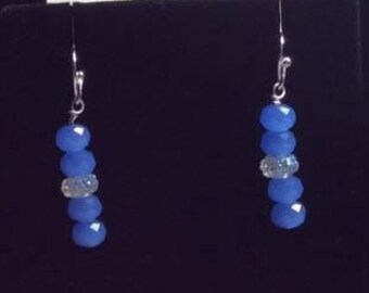 Handmade simple periwinkle glass beads