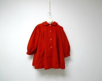 LITTLE TONI . vintage wool little girl's coat . size 8