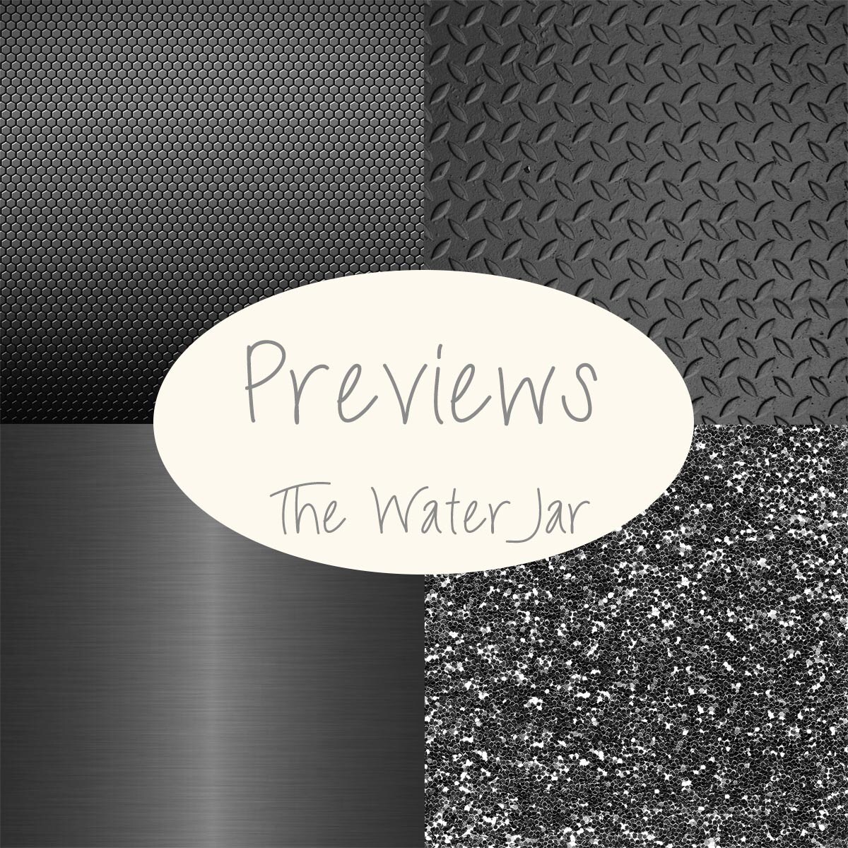 Black Metallic digital paper pack with Black Metallic Glitter, Black