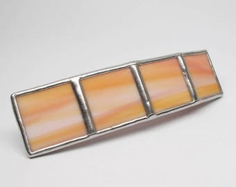 Orange Sherbert - Large Stained Glass French Barrette