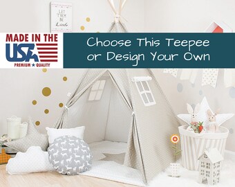 Gunmetal/Gray Stars Teepee, kids teepee tent, children teepee, teepee play tents, teepee bedroom, play teepee, teepee play tent, teepee kids