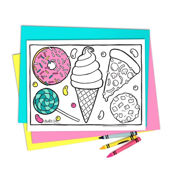coloring page kawaii food printable adult coloring pizza