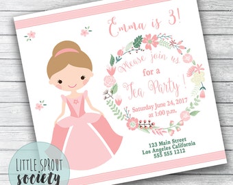 Princess Tea Party Birthday Invitation