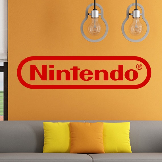 Nintendo Logo Decal Home Decor Wall Words Man Cave Game Room