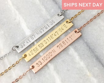 Custom Coordinates Necklace High School Graduation gift Personalized Necklace Inspirational Gift Anniversary - 9N