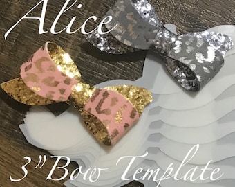 Alice 3" - 7.5cm Bow Template | Trace and Cut Template | Plastic Bow Making Template