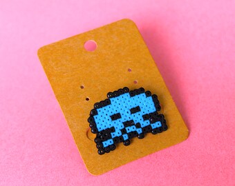 Brooch - Space Invaders blue