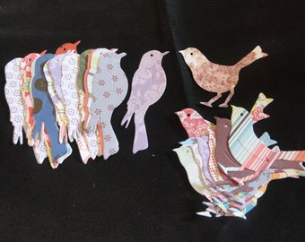 Assorted pattern paper - Bird Die cuts