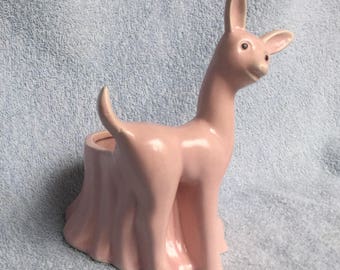 Pink Deer Ceramic Planter