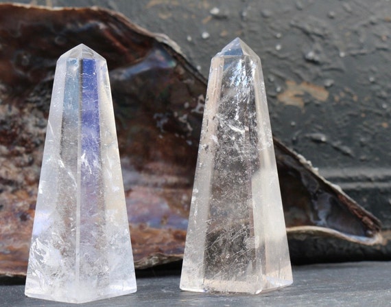 Clear Quartz Obelisk, Polished Quartz Crystal, Clear Crystal Pillar, Quartz Point, Healing Energy Crystal, Quartz Obelisk, Crystal Grid