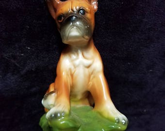 Norleans Japan Ceramic Boxer Dog Figurine