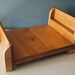 Vintage Doll Bed - Barbie Queen Size - Modernist Style - Shelf Headboard - Hand Made Wooden Doll Furniture - Child's Toy -15.5" x 10.5" x 7"