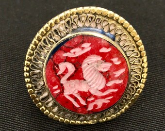 Vintage Kuchi Round LION Carved RING Theater Opera Belly Dance Uber Kuchi®