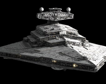 Huge STAR WARS IMPERIAL Star Destroyer Model Kit w detailed hanger Bay & Lamda Class Shuttle