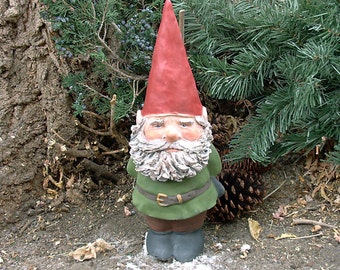 SALE! Willard w/Hand-Sculpted Beard (Green) 14" Tall Gnome
