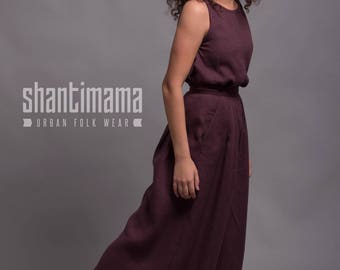 Wide leg Linen Pants *RANI*, Wide Leg Linen Trousers with pockets, High Waisted Skirt Pants, 23 color options, Petite - Plus Size Linen