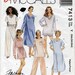 Vintage Nightshirt, Pajama, Top in Two Lengths, Pull-On Pajama Pants and Pull-On Pajama Shorts - McCall's 7413 - Sizes Xsm-Sml-Med - UNCUT