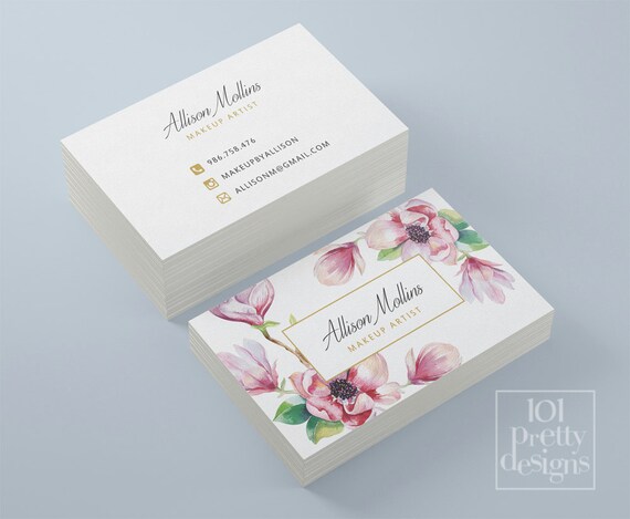 Floral business card design flowers business card template