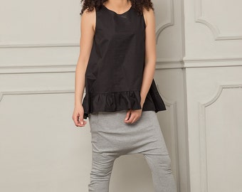 Harem Pants, Gray Trousers, Baggy Pants, Casual Trousers, Women Pants, Drop Crotch Pants, Urban Clothing, Plus Size Trousers,Oversized Pants