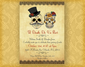 Day of the Dead Style Wedding Invite