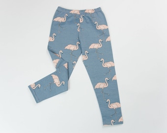 Flamingo leggings, Girls leggings, Toddler leggings, Baby leggings, Newborn gift, Organic clothes, Printed leggings, Evelyckan Design
