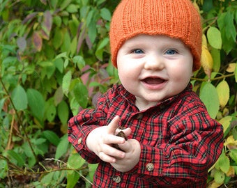 Lil Pumpkin Baby Hat PDF Knitting Pattern by Vint Hill Knits