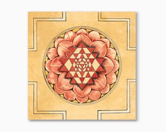 Sri Yantra print, Sri Chakra, Mandala, Ramana Maharshi, Navayoni Chakra, Yoga Art, Yoga wall decor, Yantra Art