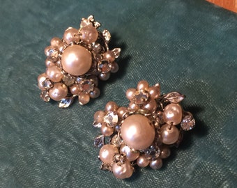 Vintage Designer Robert Rhinestone Earrings