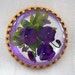 Crystal Dome Buttons ~ Set in Brass Claw Base ~ Purple Violet Bouquet ~ 1 3/16th inch