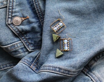 Moonstone and Seafoam Green Triangles