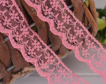 quality 2 meters lace rose 2 cm wide