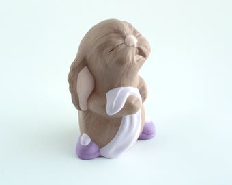 Ceramic Sleepy Baby Easter Bunny with Blanket