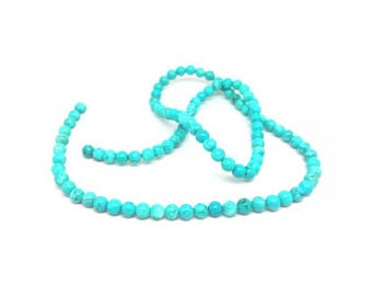 92 round Turquoise beads 4mm natural