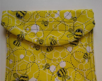 reusable snack bag - bees