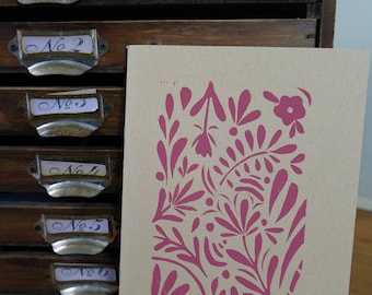 Hand printed lino notebook