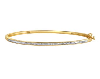 18K Gold Plated Diamond Accent Fashion Bangle