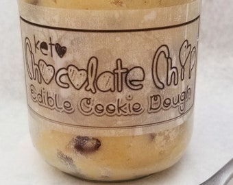 Edible Keto Cookie Dough - Chocolate Chip (Sugar-Free, Gluten-Free, Low-Carb, and Diabetic Friendly)