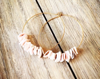 Gold shell earrings a matte gold