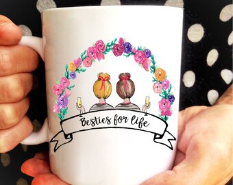 Best Friend Personalized Mug Gift // BUN Head / Pick your hair color / Bestie BFF Mug Gift / Best Friend Gift