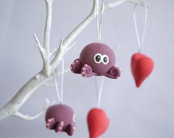 Octopus and Heart Hanging Decorations
