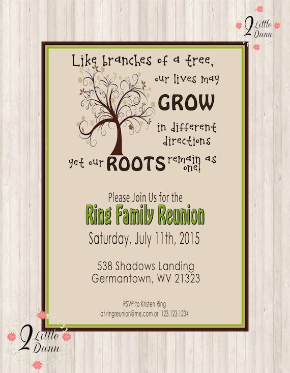 Family Reunion Invite Swirly Tree PRINTABLE DIGITAL