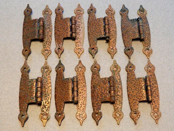 Vintage Ajax Cabinet Hardware 8 Hinges Off Set Colonial H Style Vintage Ajax Cabinet Hardware 8 Hinges off set Colonial H style Steel with a Hammered Antique Copper color finish No Screws from RocktheJewels on Etsy ... - Vintage Ajax Cabinet Hardware 8 Hinges Off Set Colonial H Style