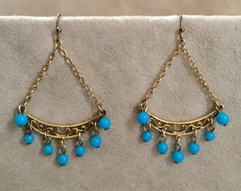 Vintage turquoise chandelier earrings