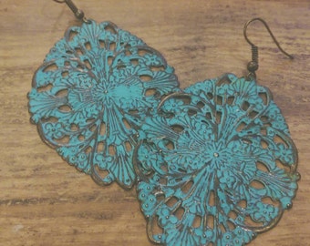 Turquoise Filigree Earrings