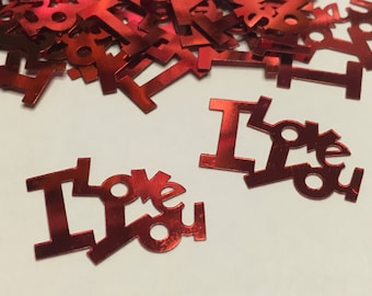 12 Large I Love You confetti , 25 x 20 mm (26)C