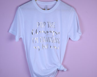 Bride Shirt, Pop the champagne I’m changing my last name T-shirt, Bride Gift, Engagement Gift, Future Mrs Shirt, Bachelorette Party Shirts