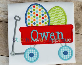 Easter Egg Wagon Machine Applique Design